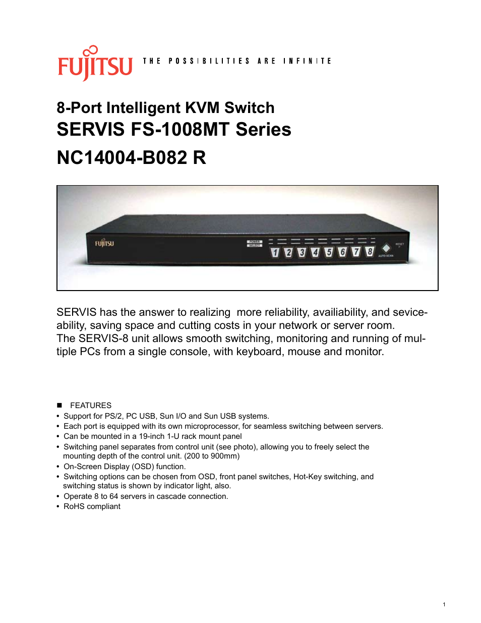 FUJITSU FS-1008MT Series User Manual | 5 pages