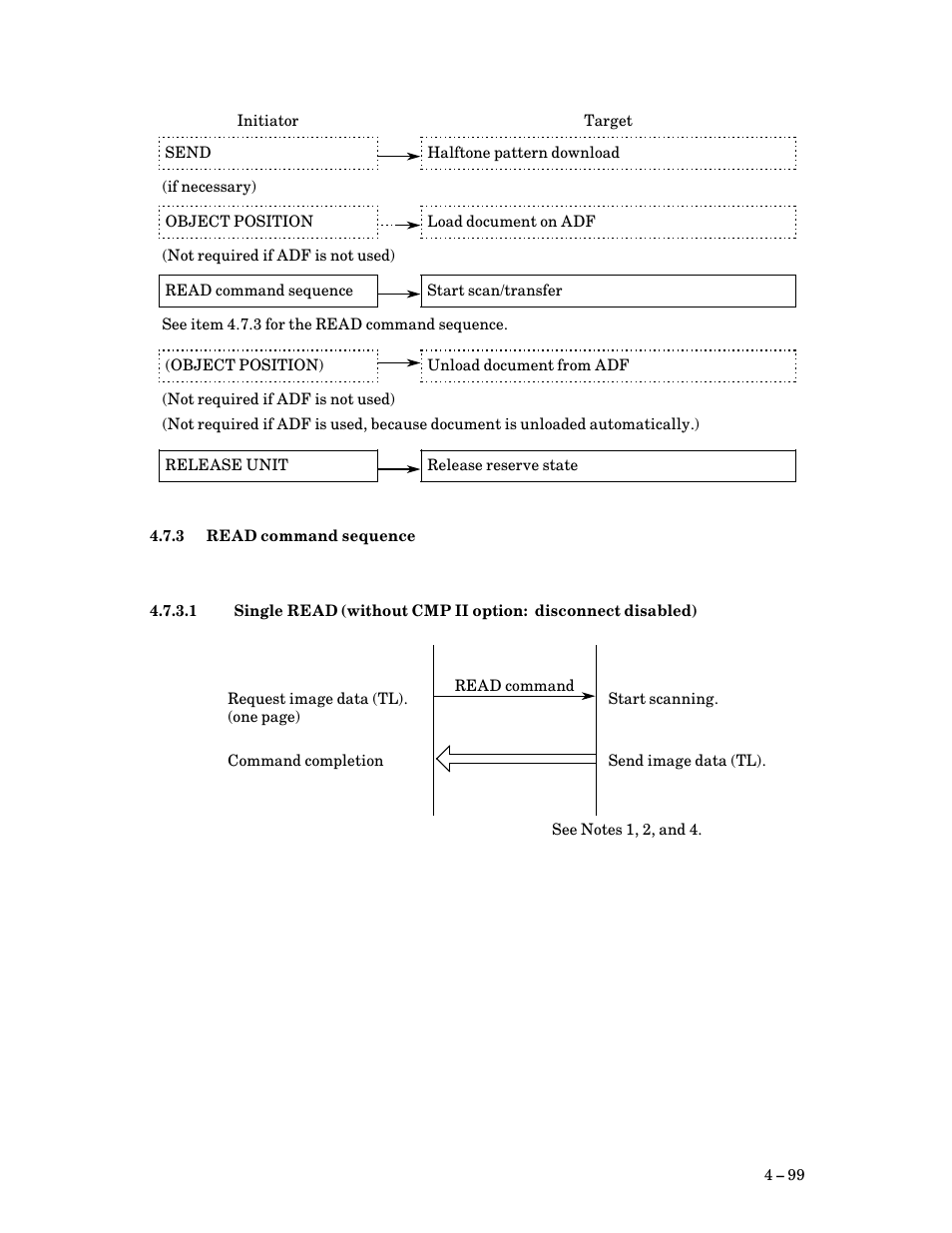 3 read command sequence, Read command sequence | FUJITSU M3097G User Manual | Page 124 / 163