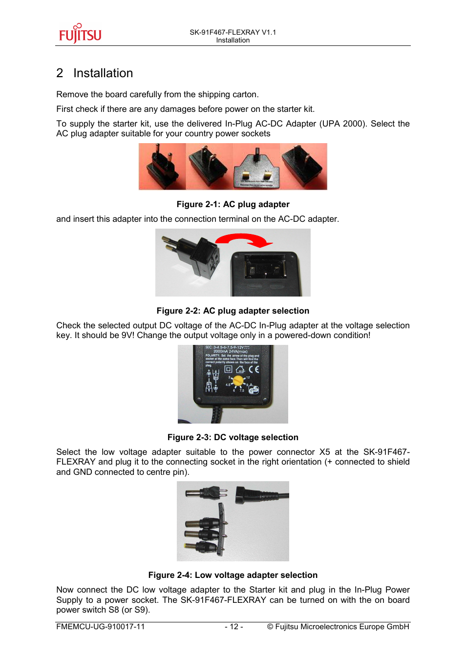 2 installation | FUJITSU MB91460 SERIES User Manual | Page 12 / 73