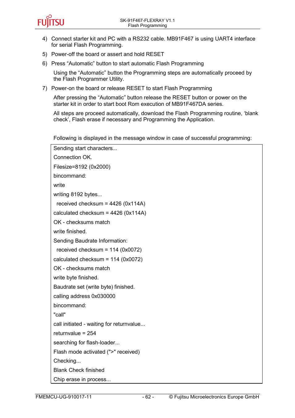 FUJITSU MB91460 SERIES User Manual | Page 62 / 73