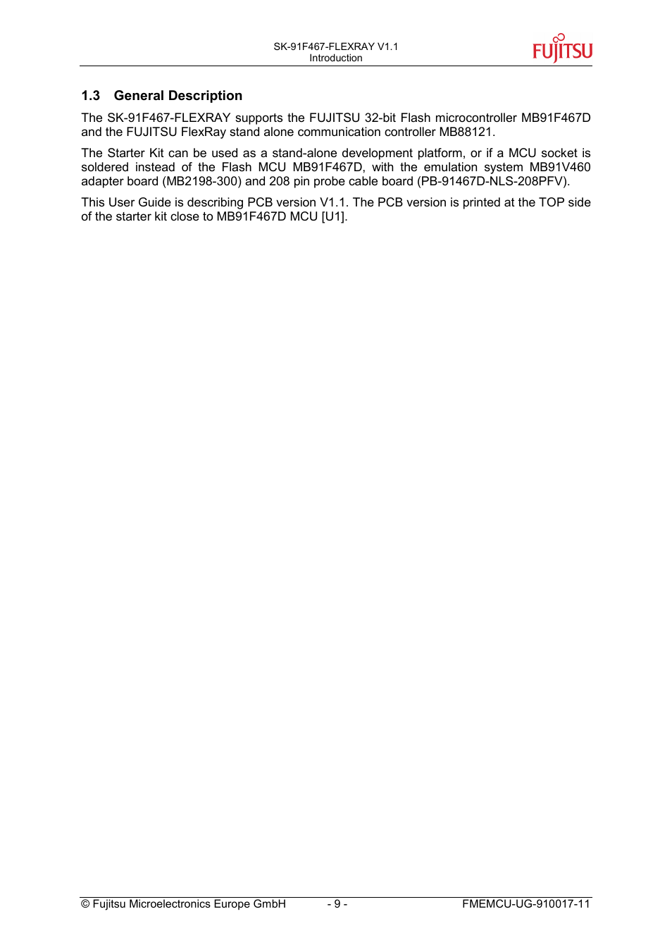 3 general description, General description | FUJITSU MB91460 SERIES User Manual | Page 9 / 73