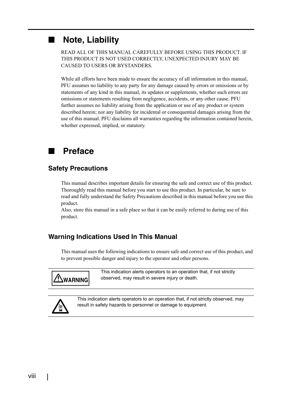 Note, liability, Preface | FUJITSU SCANSNAP! FI-4110EOX2 User Manual | Page 10 / 97