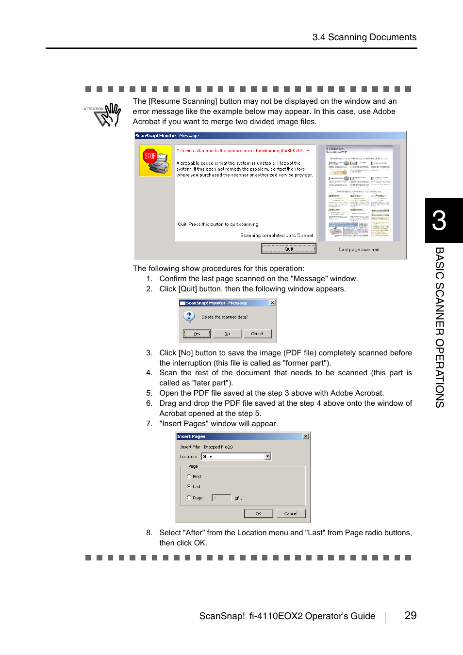 29 basic scanner opera t ions | FUJITSU SCANSNAP! FI-4110EOX2 User Manual | Page 45 / 97