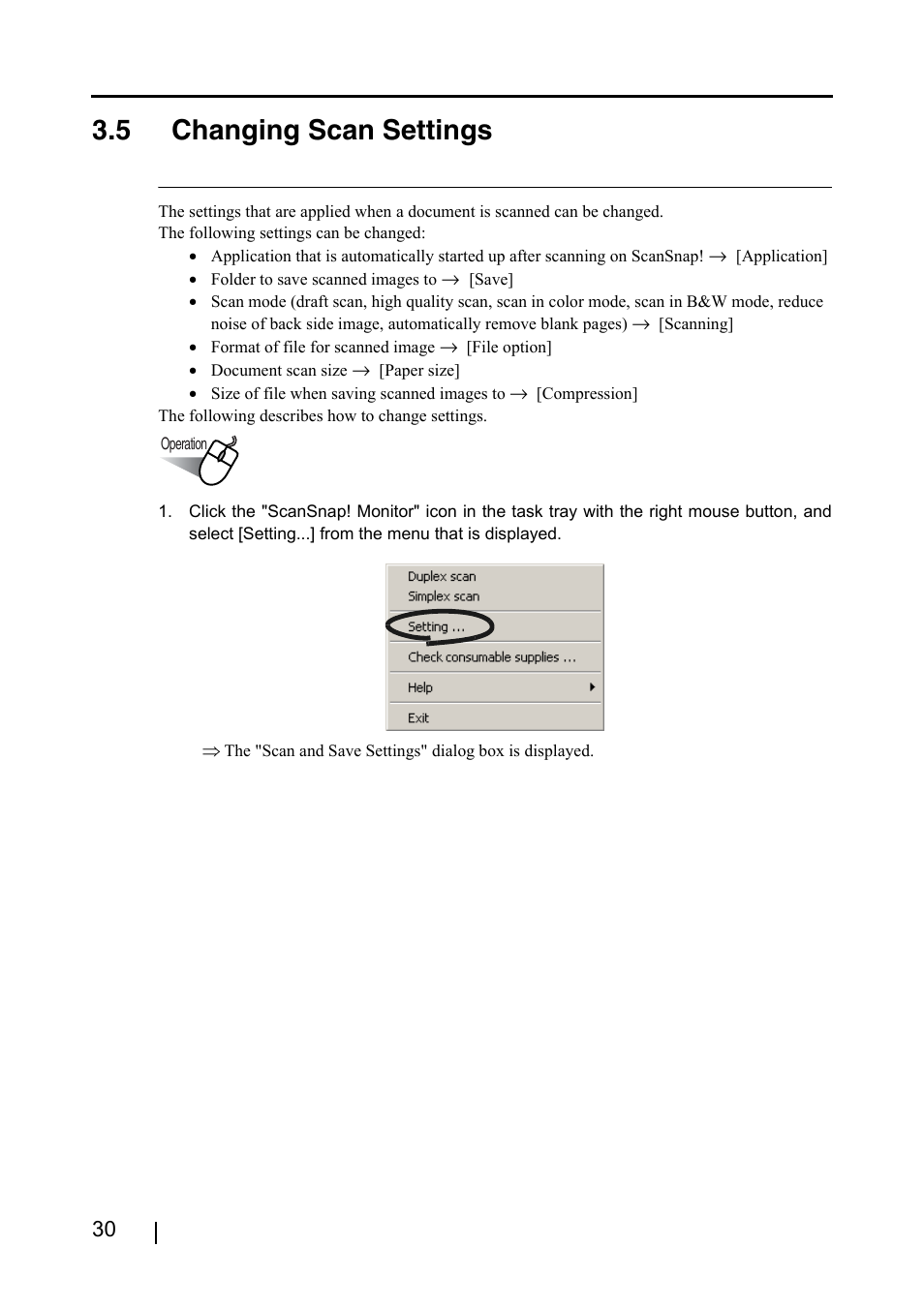 5 changing scan settings | FUJITSU SCANSNAP! FI-4110EOX2 User Manual | Page 46 / 97