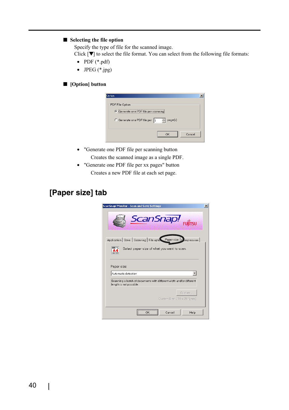 Paper size] tab | FUJITSU SCANSNAP! FI-4110EOX2 User Manual | Page 56 / 97