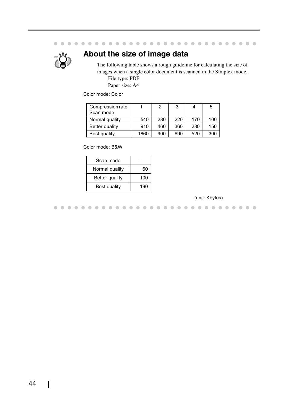 About the size of image data | FUJITSU SCANSNAP! FI-4110EOX2 User Manual | Page 60 / 97