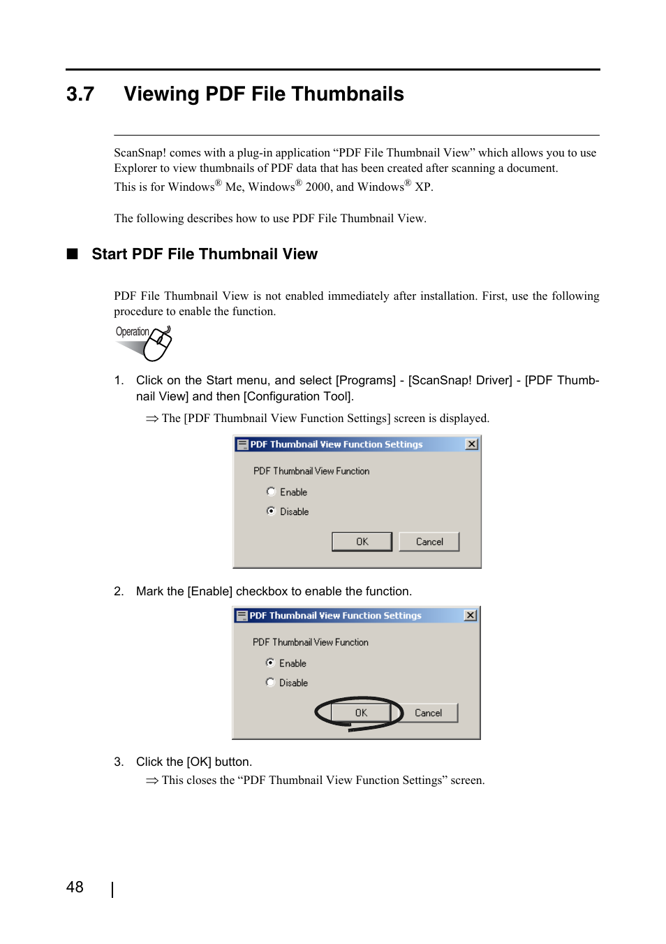 7 viewing pdf file thumbnails, Start pdf file thumbnail view | FUJITSU SCANSNAP! FI-4110EOX2 User Manual | Page 64 / 97