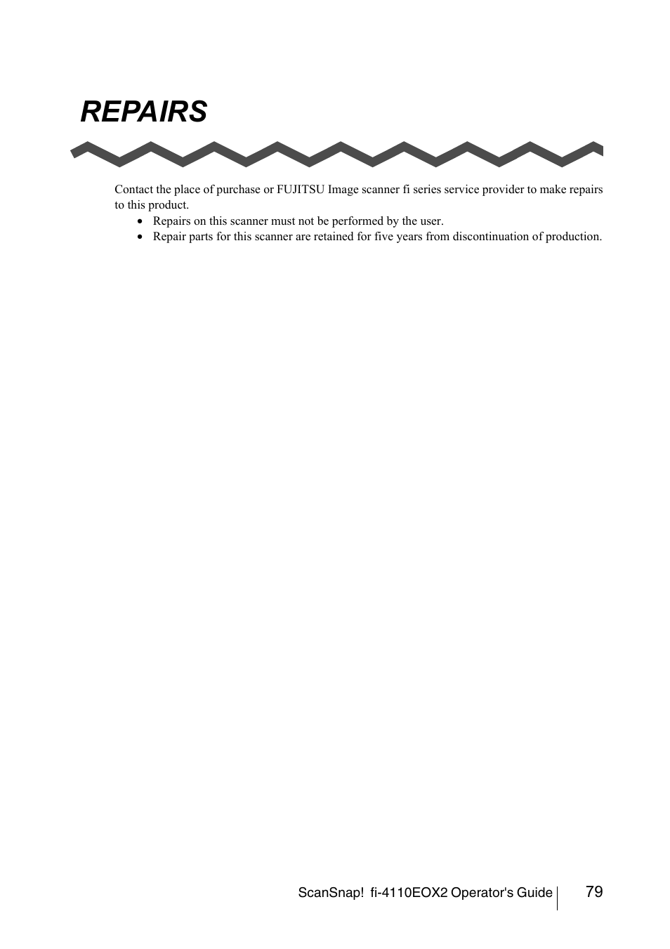 Repairs | FUJITSU SCANSNAP! FI-4110EOX2 User Manual | Page 95 / 97