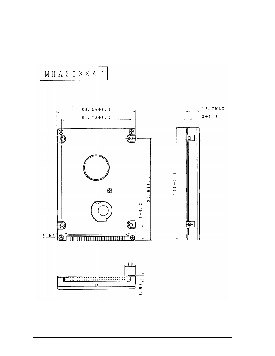 1 dimensions | FUJITSU MHA2032AT User Manual | Page 30 / 177
