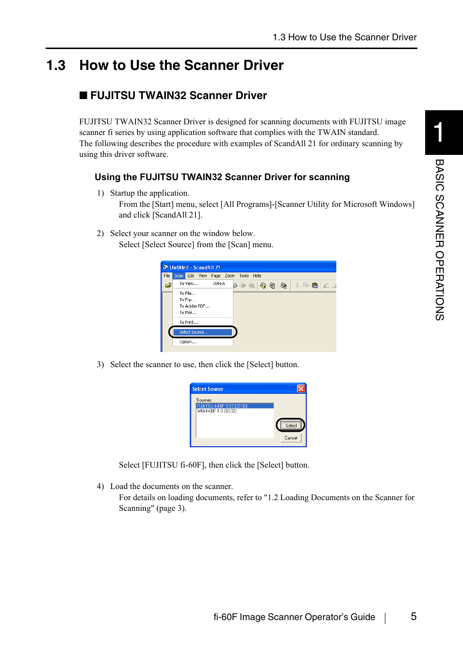 3 how to use the scanner driver | FUJITSU fi-60F User Manual | Page 19 / 55