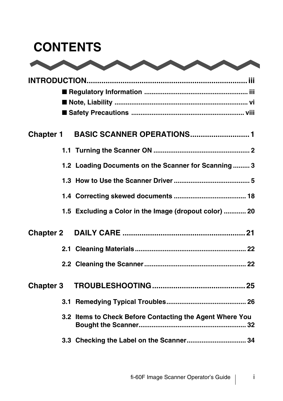 FUJITSU fi-60F User Manual | Page 3 / 55