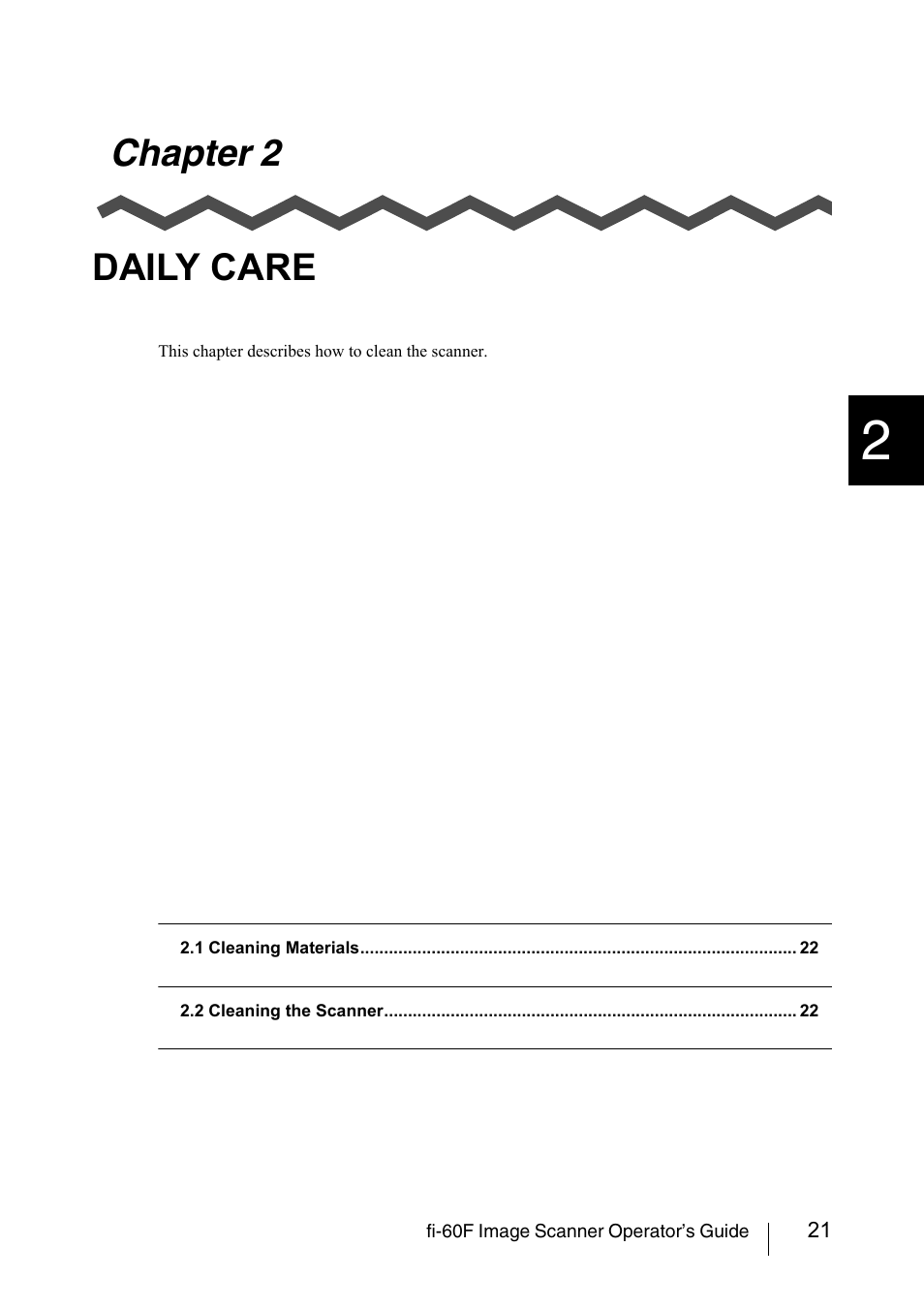 Chapter 2 daily care, Chapter 2, Daily care | FUJITSU fi-60F User Manual | Page 35 / 55