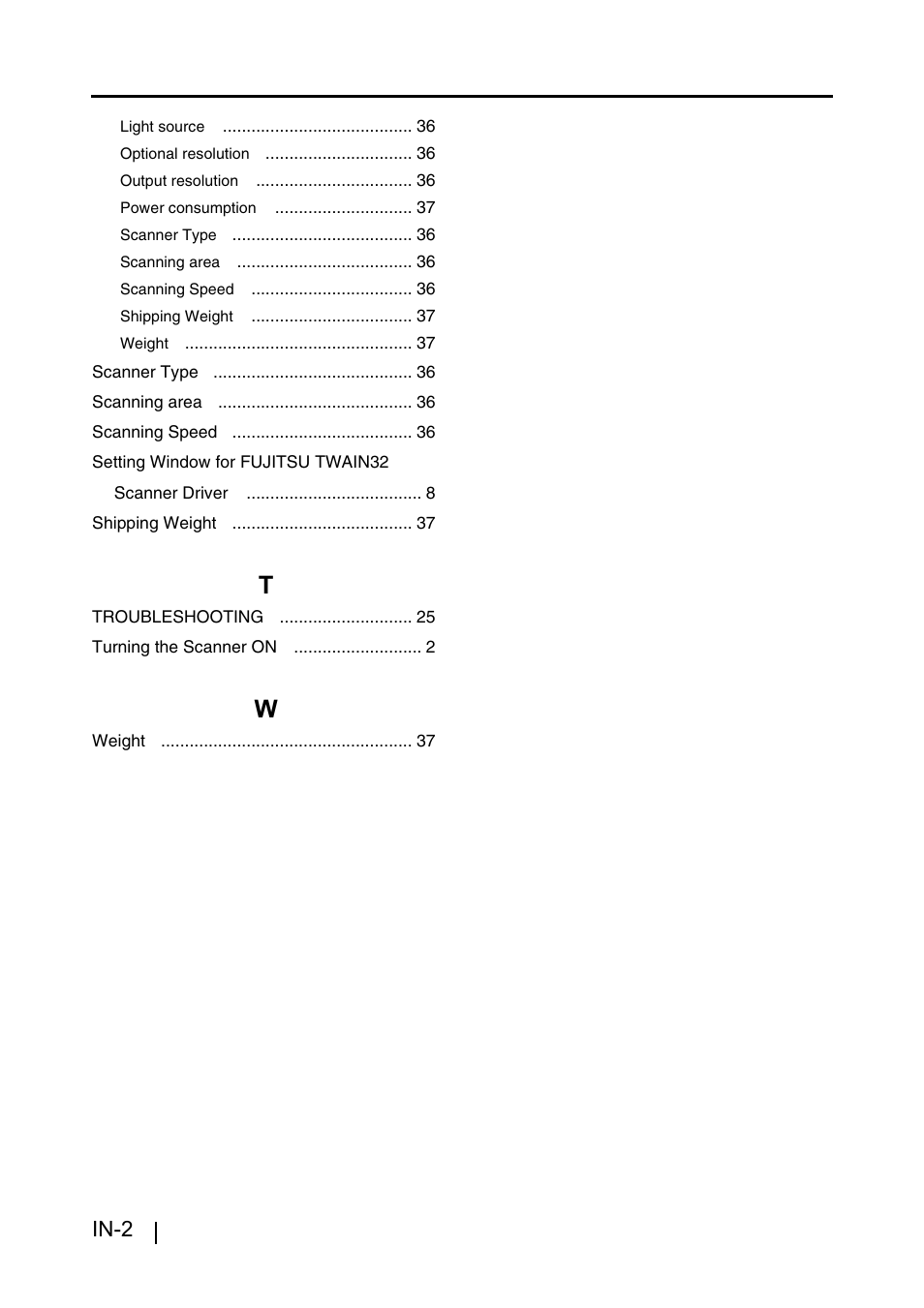 In-2 | FUJITSU fi-60F User Manual | Page 54 / 55