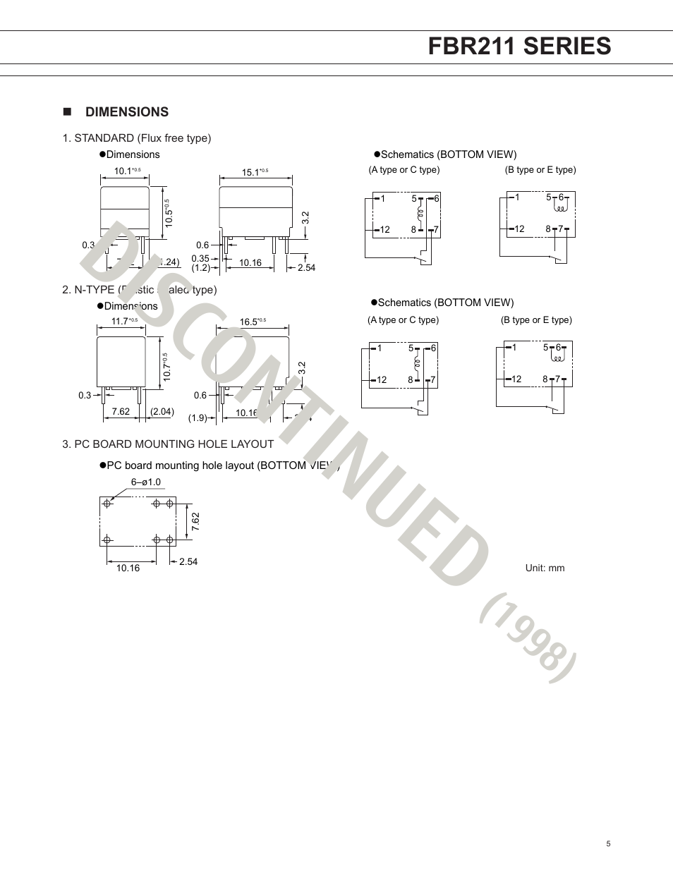 Disc ontinued, Fbr211 series | FUJITSU FBR211 User Manual | Page 5 / 7