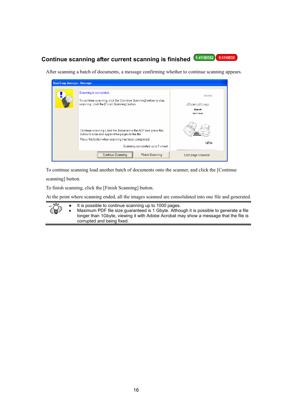 FUJITSU ScanSnap Upgrade P2WW-1860-01EN Scanner User Manual | Page 20 / 55