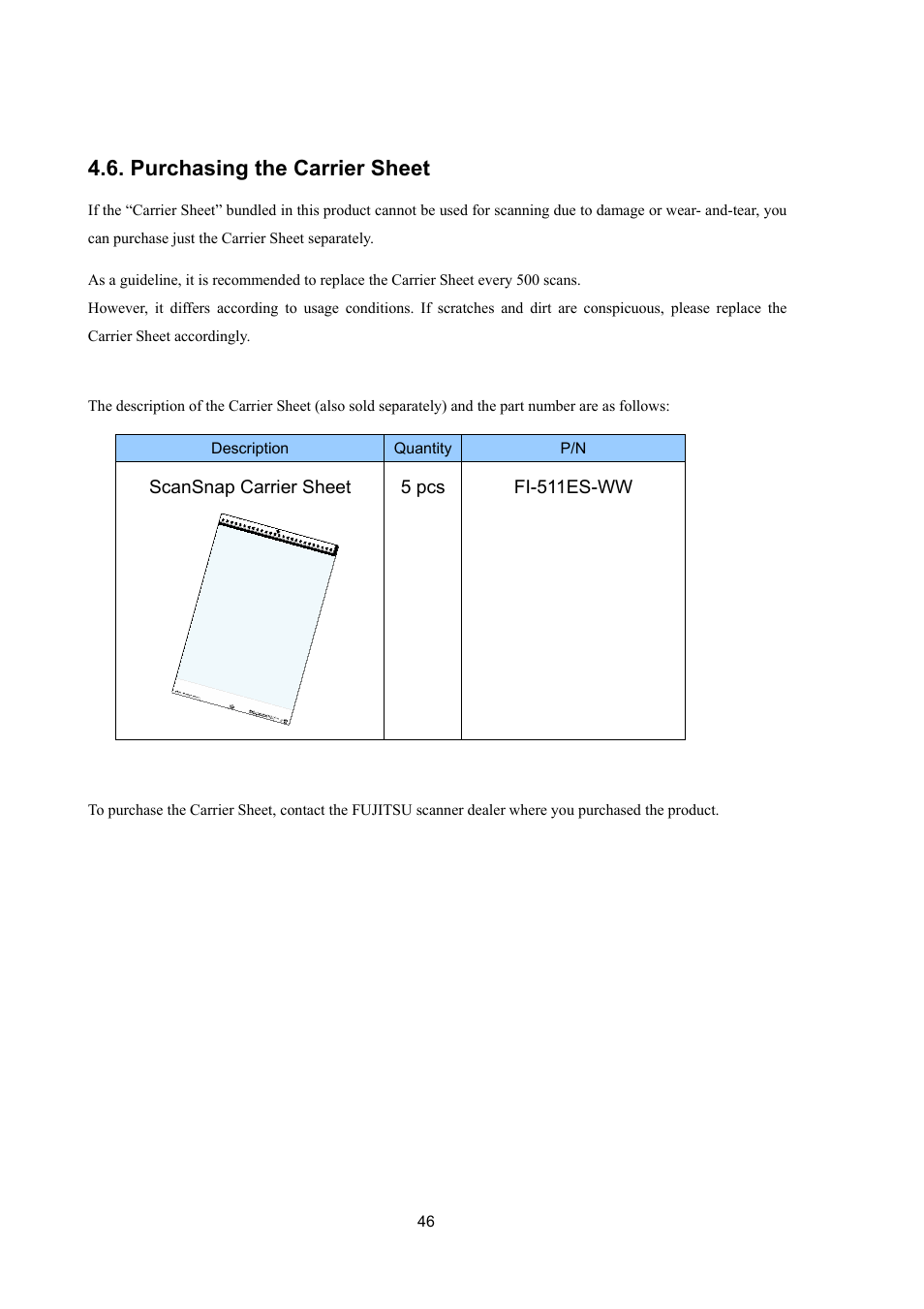 Purchasing the carrier sheet | FUJITSU ScanSnap Upgrade P2WW-1860-01EN Scanner User Manual | Page 50 / 55