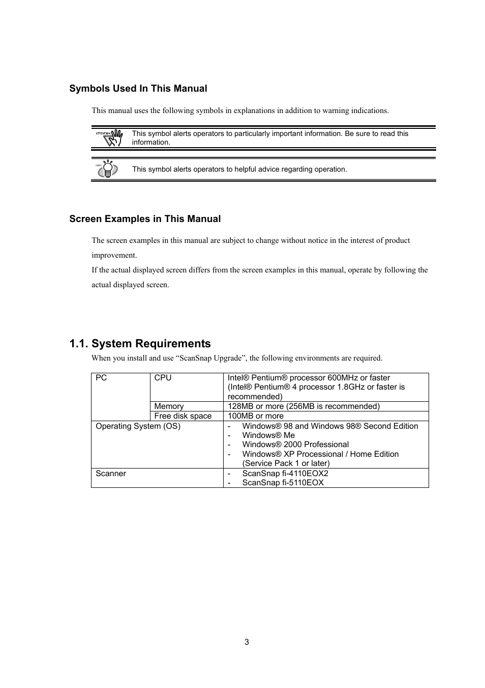 System requirements | FUJITSU ScanSnap Upgrade P2WW-1860-01EN Scanner User Manual | Page 7 / 55