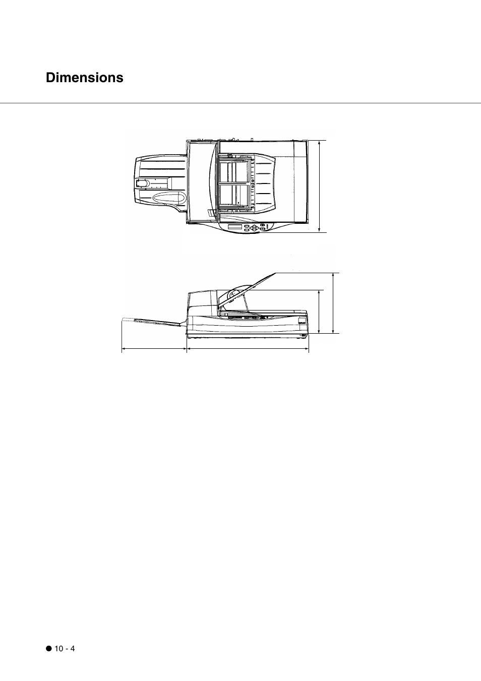 Dimensions, Dimensions -4 | FUJITSU fi-4340C User Manual | Page 104 / 114