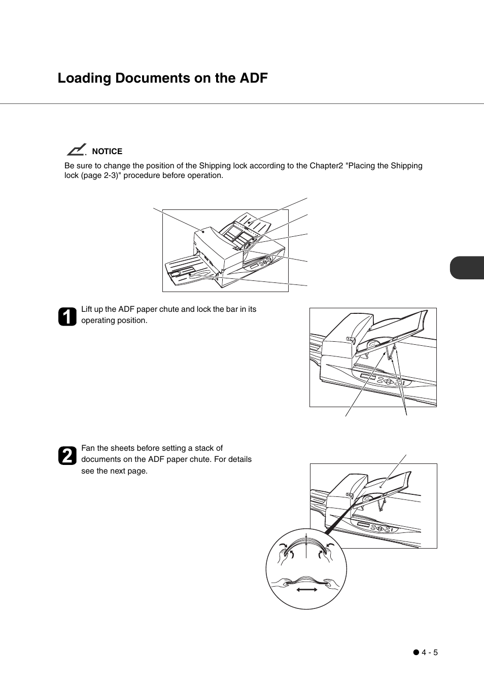 Loading documents on the adf, Loading documents on the adf -5 | FUJITSU fi-4340C User Manual | Page 41 / 114