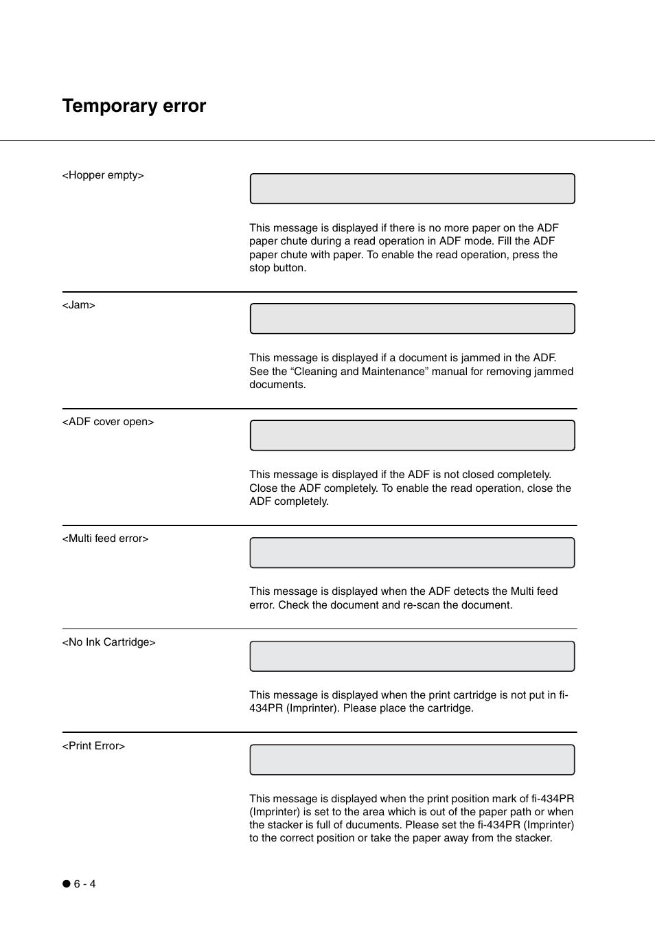 Temporary error, Temporary error -4 | FUJITSU fi-4340C User Manual | Page 62 / 114