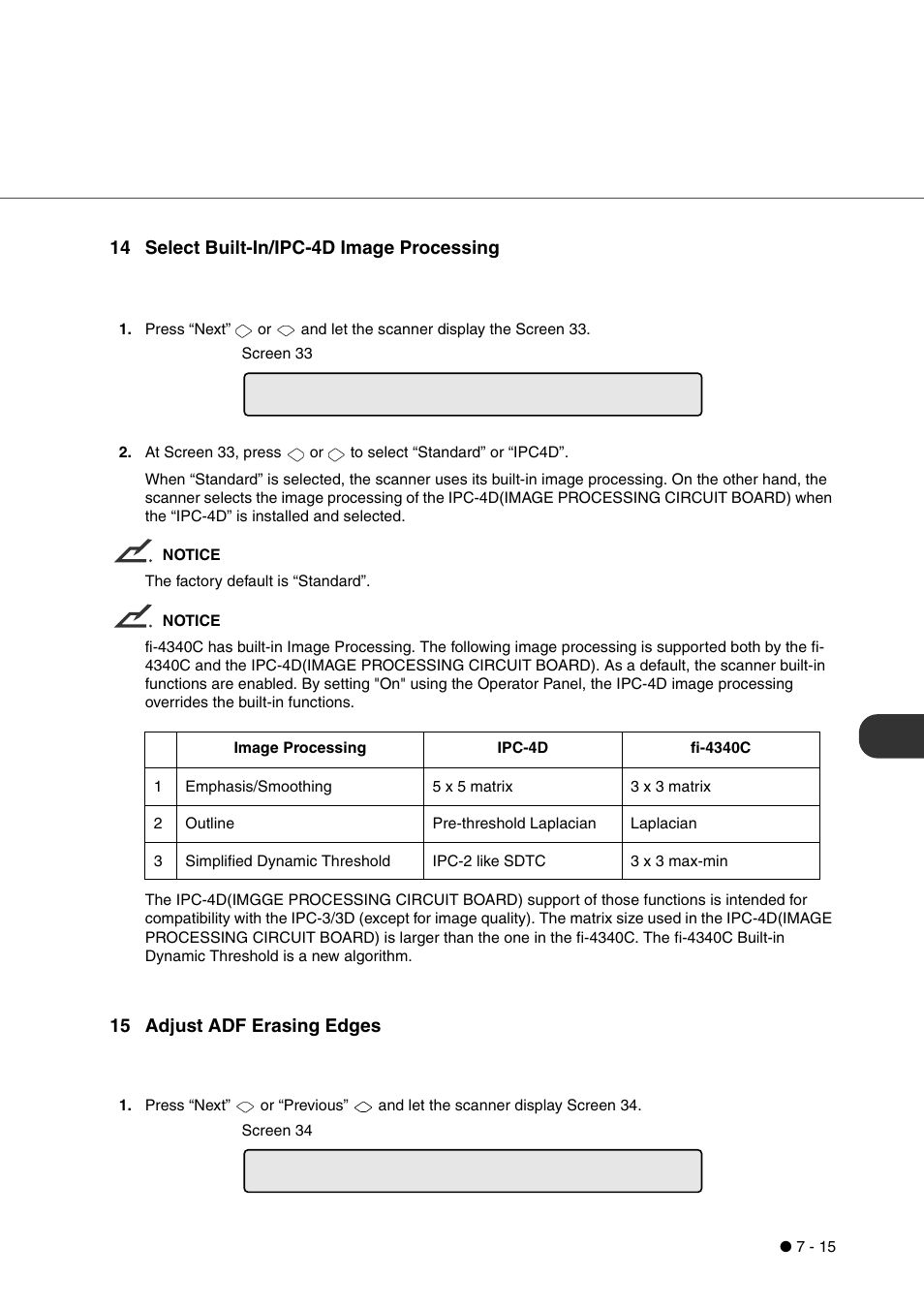 14 select built-in/ipc-4d image processing, 15 adjust adf erasing edges | FUJITSU fi-4340C User Manual | Page 79 / 114