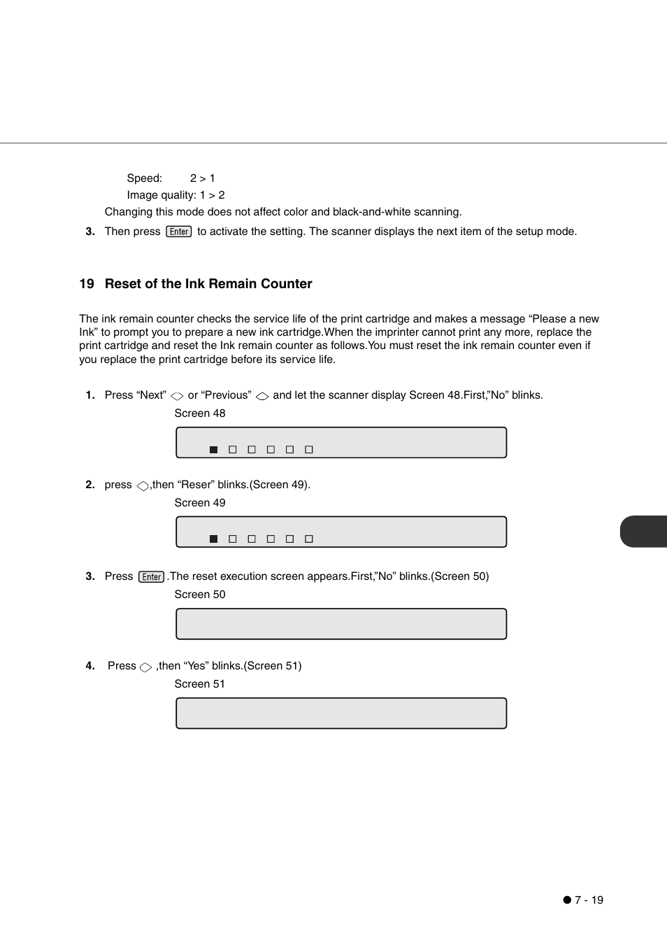 19 reset of the ink remain counter | FUJITSU fi-4340C User Manual | Page 83 / 114