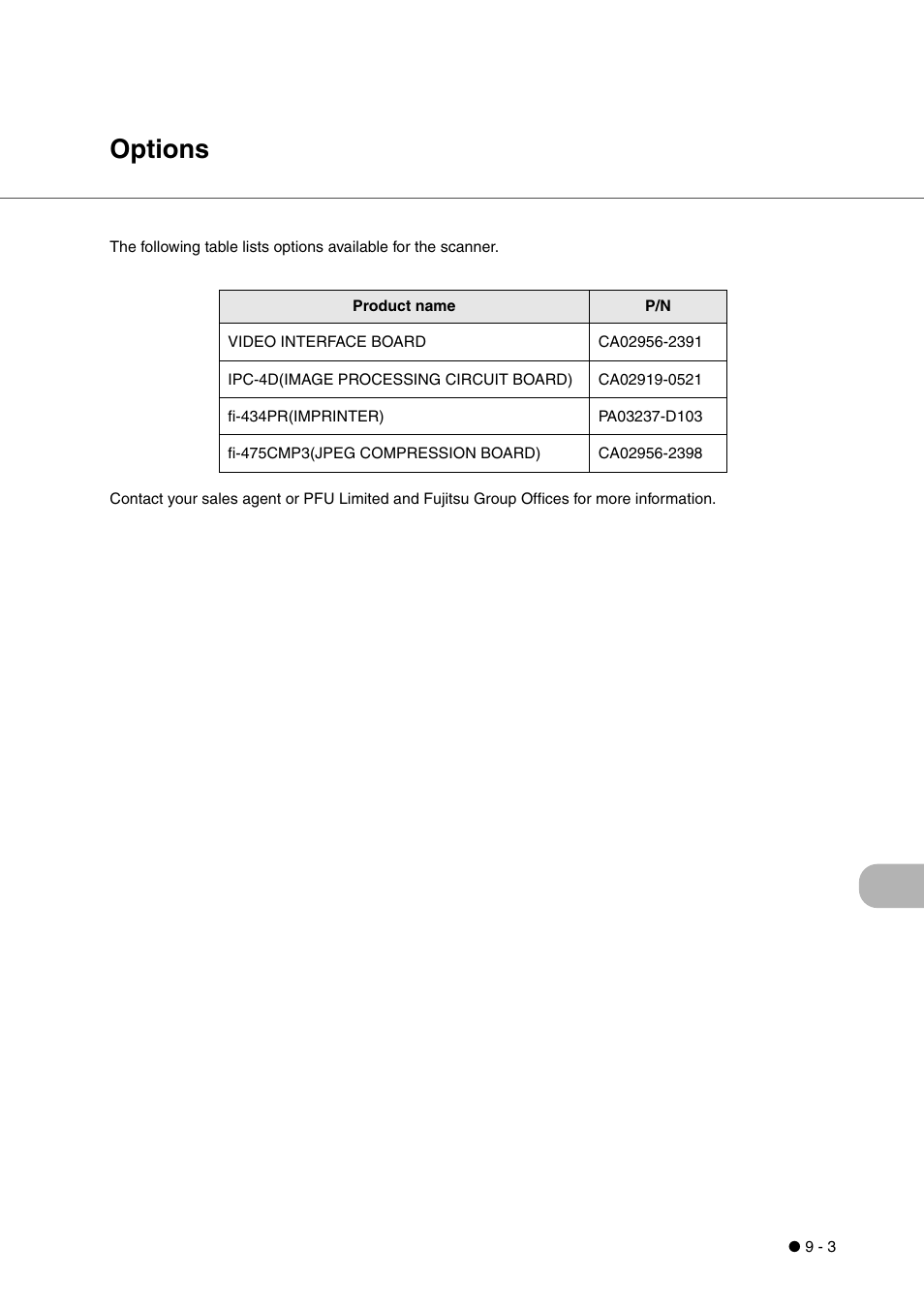 Options, Options -3 | FUJITSU fi-4340C User Manual | Page 91 / 114