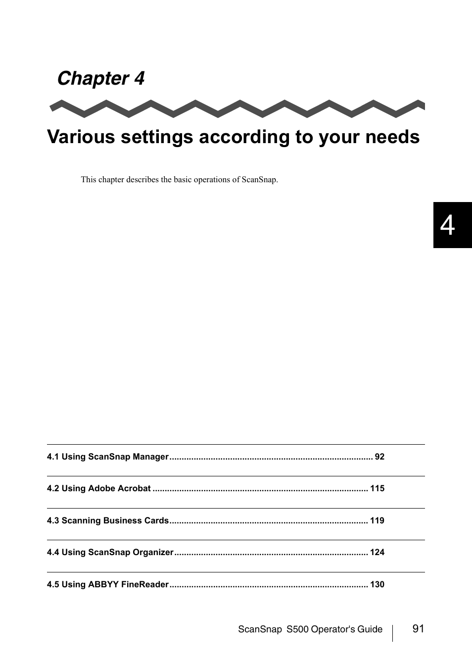 Chapter 4 various settings according to your needs | FUJITSU ScanSnap S500 User Manual | Page 109 / 196