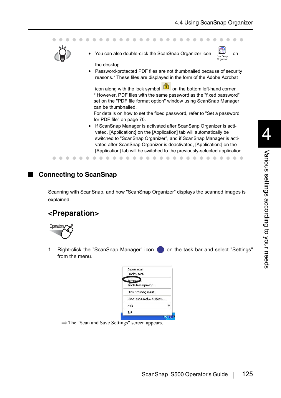 Preparation | FUJITSU ScanSnap S500 User Manual | Page 143 / 196