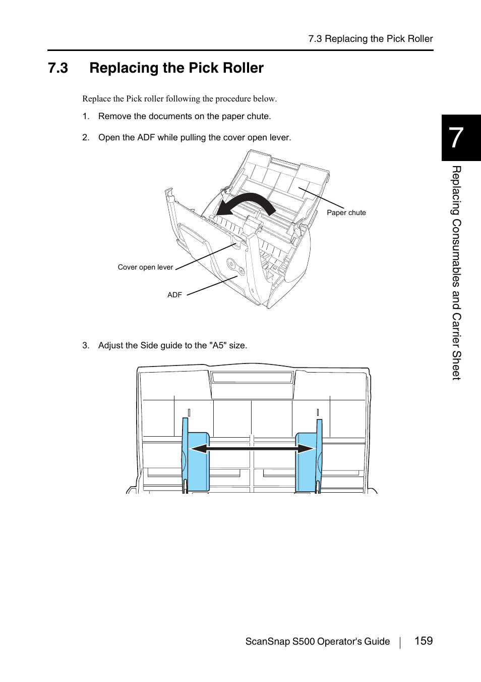 3 replacing the pick roller | FUJITSU ScanSnap S500 User Manual | Page 177 / 196