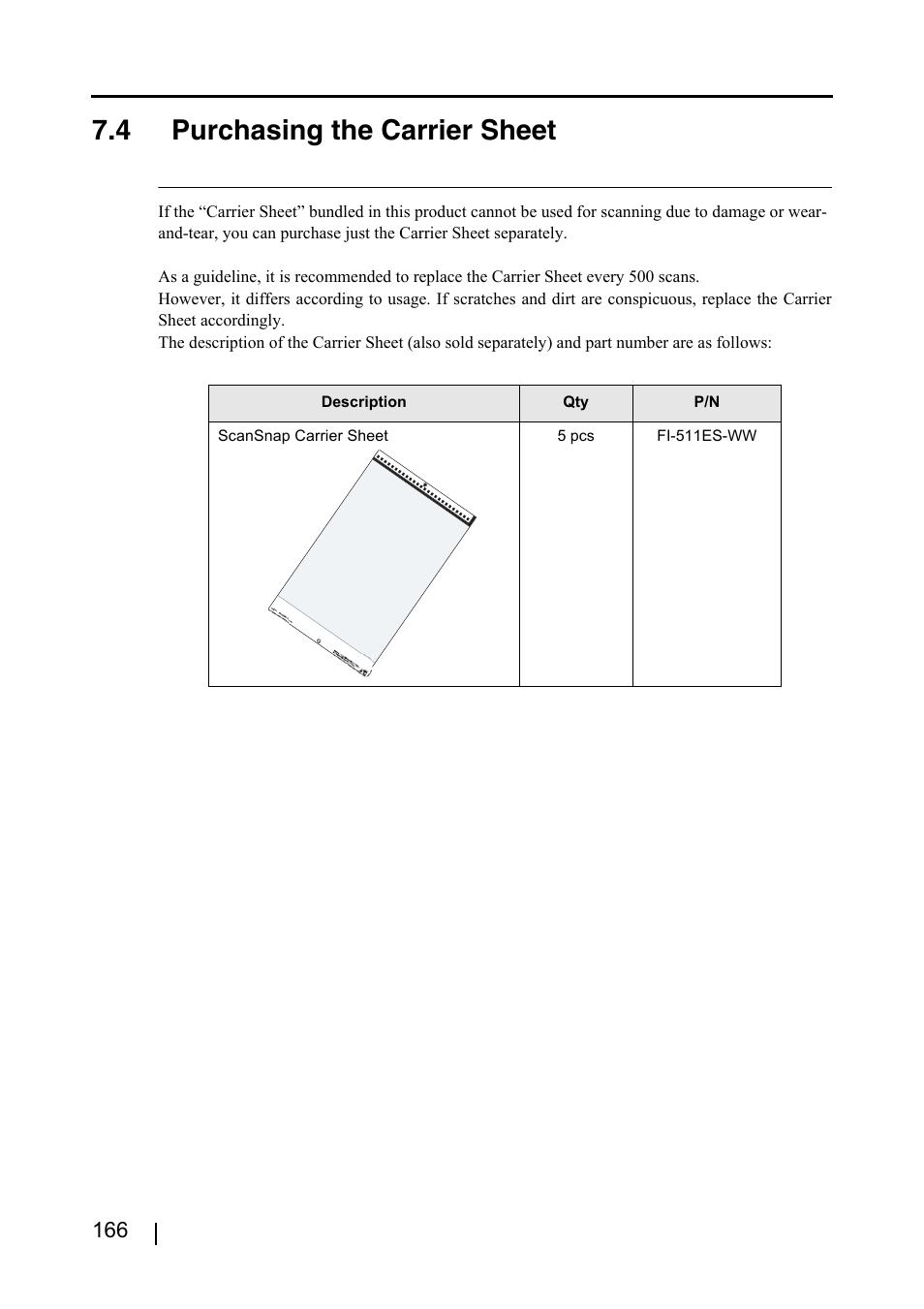 4 purchasing the carrier sheet | FUJITSU ScanSnap S500 User Manual | Page 184 / 196