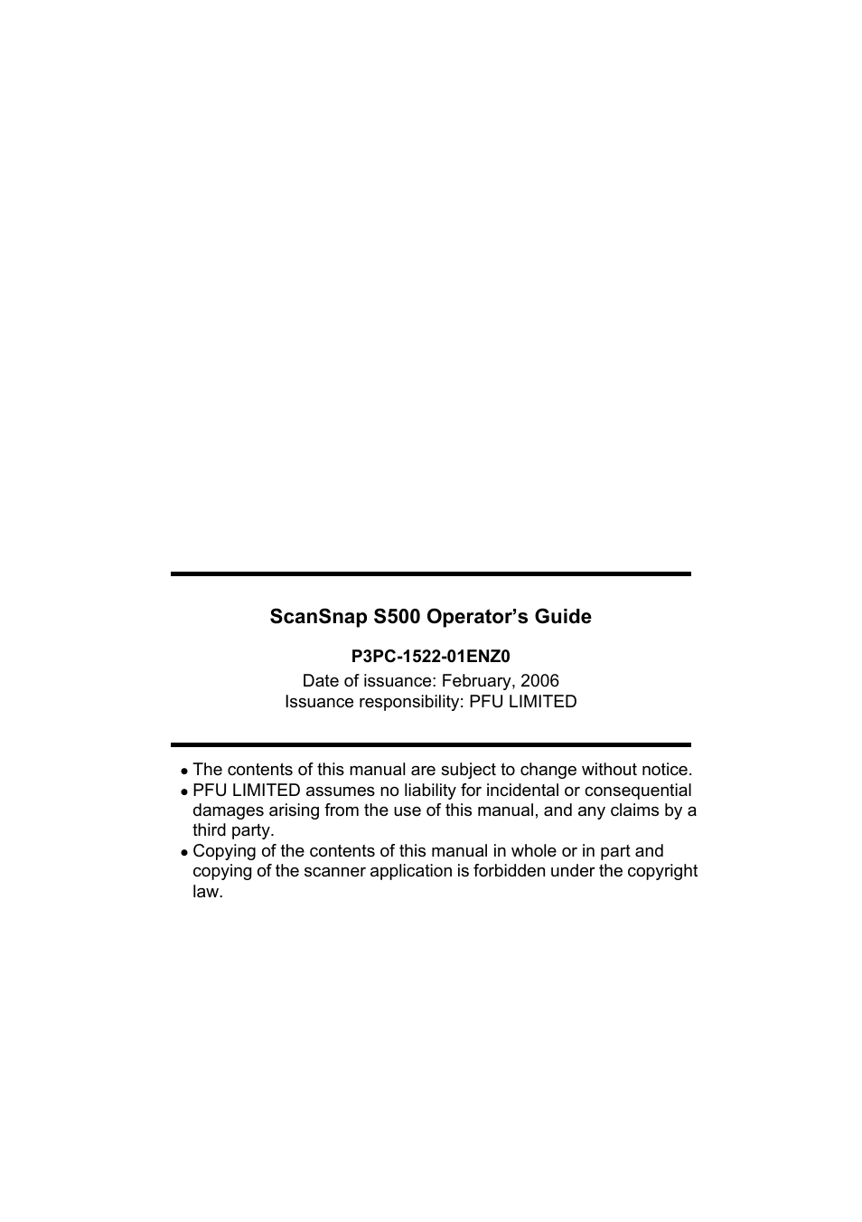 Scansnap s500 operator’s guide | FUJITSU ScanSnap S500 User Manual | Page 196 / 196