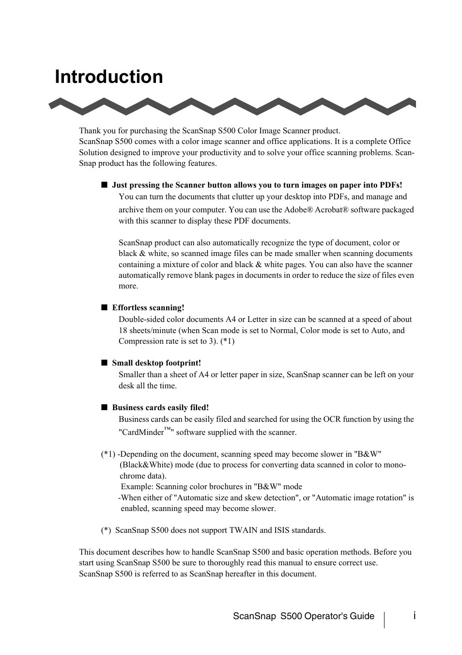 Introduction | FUJITSU ScanSnap S500 User Manual | Page 3 / 196