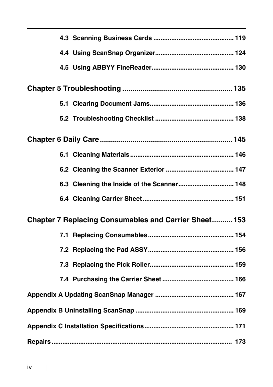 FUJITSU ScanSnap S500 User Manual | Page 6 / 196