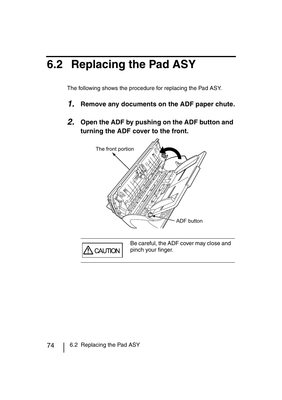 2 replacing the pad asy | FUJITSU fi-4120C User Manual | Page 101 / 180