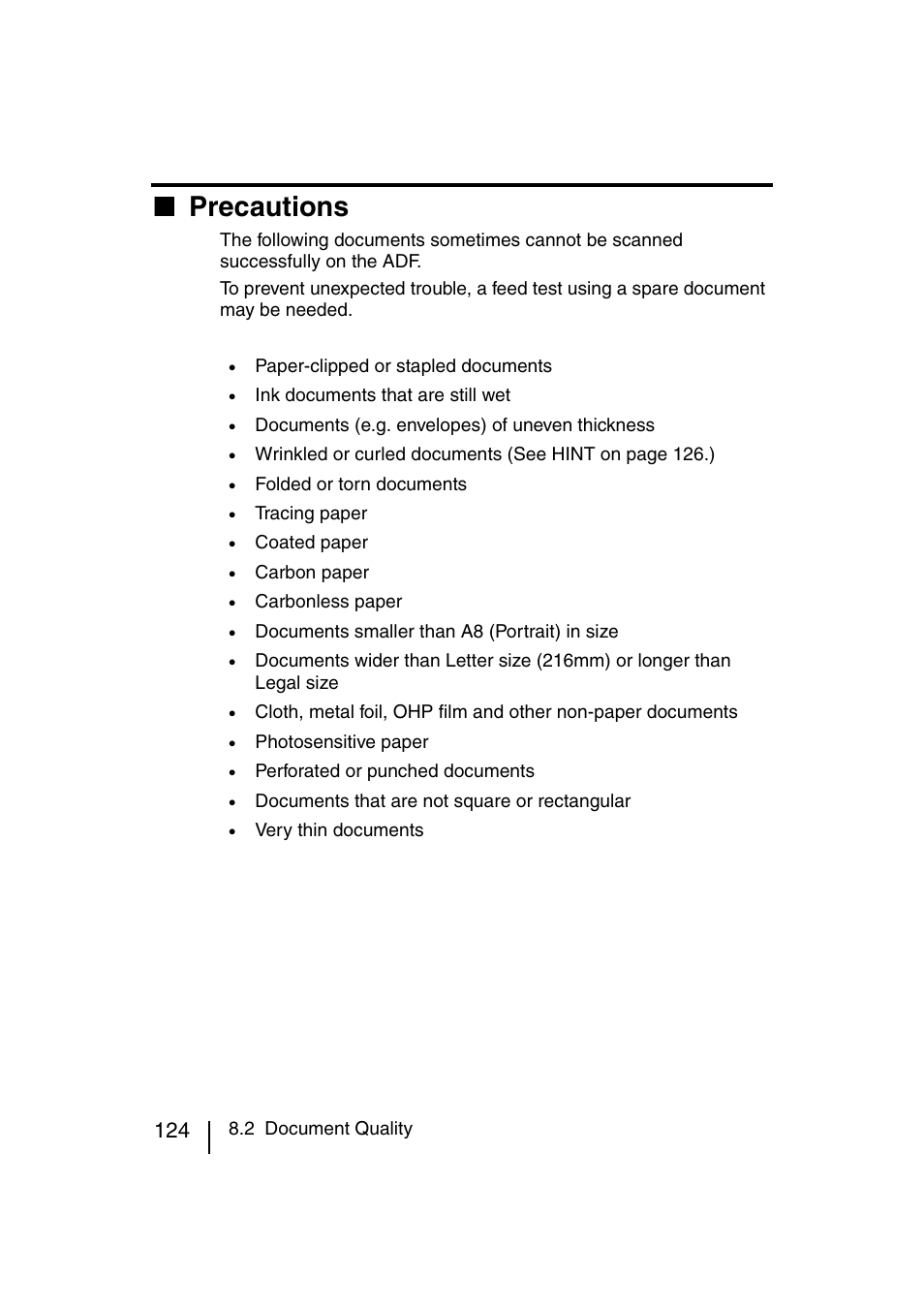 Precautions | FUJITSU fi-4120C User Manual | Page 151 / 180