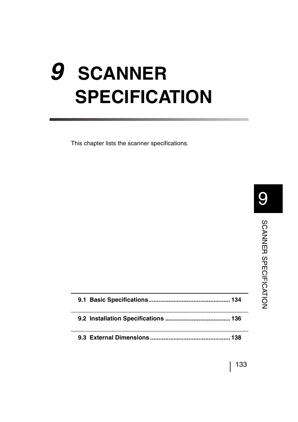 9 scanner specification, Scanner specification | FUJITSU fi-4120C User Manual | Page 160 / 180