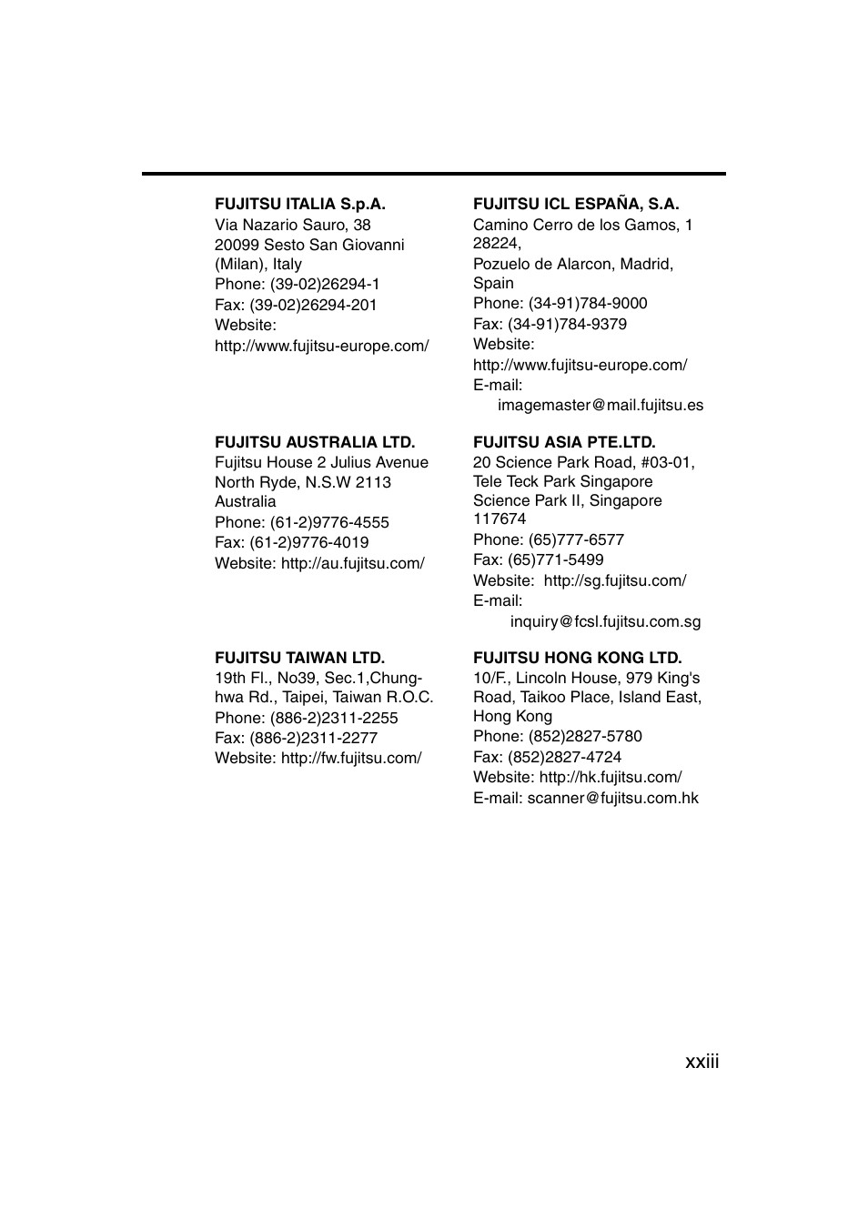 Xxiii | FUJITSU fi-4120C User Manual | Page 24 / 180