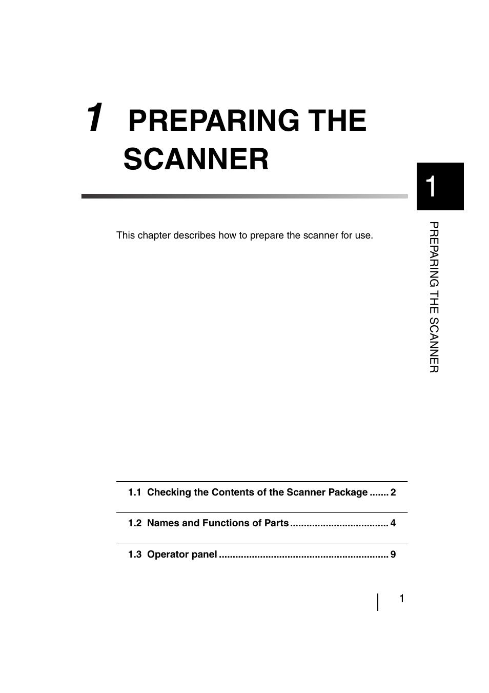 1 preparing the scanner, Preparing the scanner | FUJITSU fi-4120C User Manual | Page 28 / 180