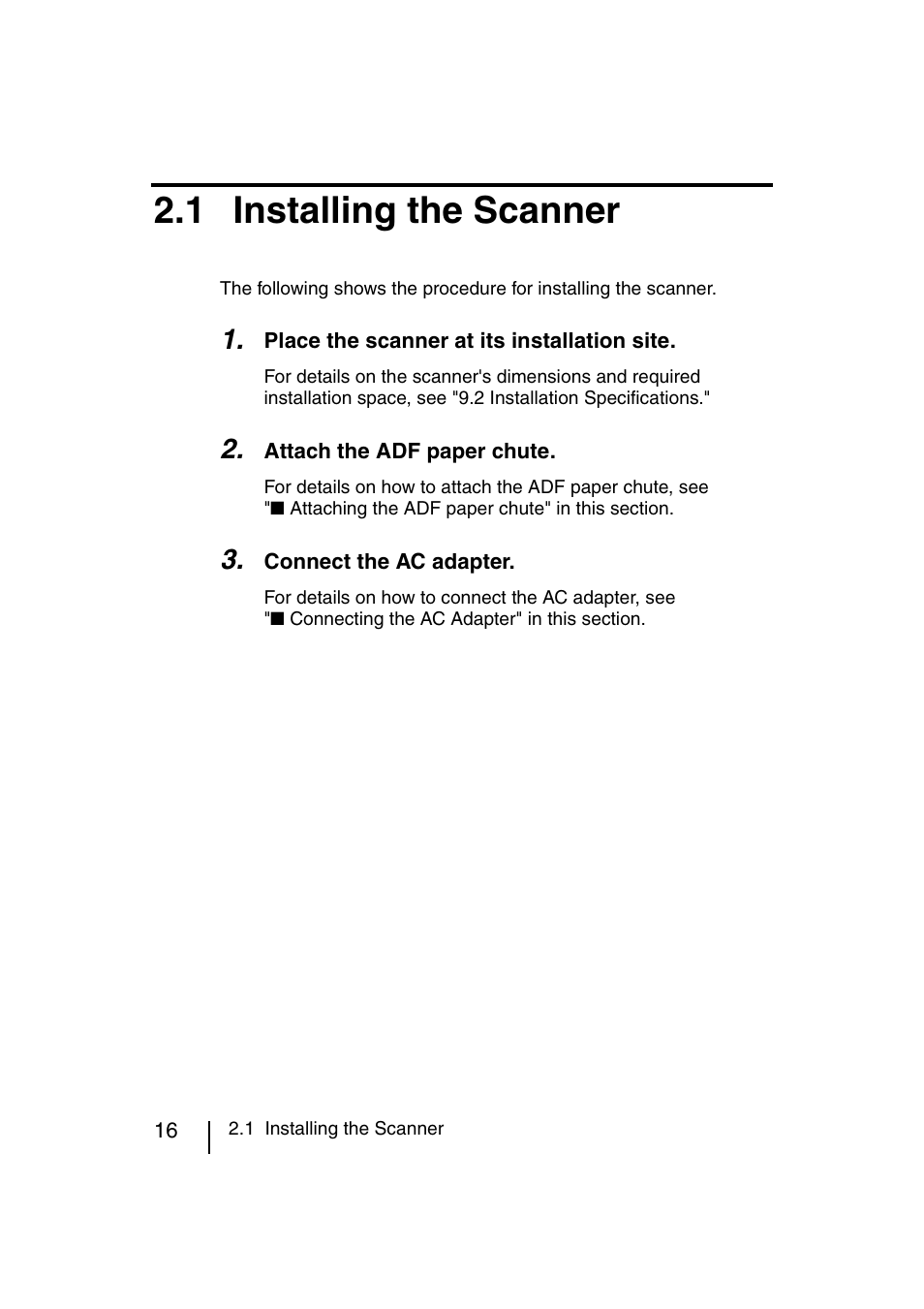1 installing the scanner | FUJITSU fi-4120C User Manual | Page 43 / 180
