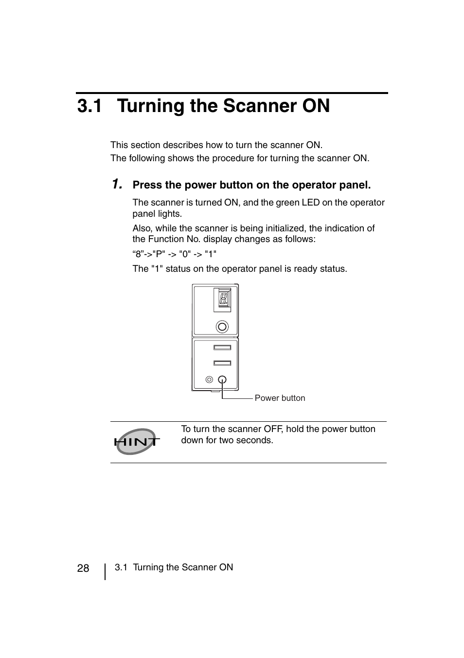 1 turning the scanner on | FUJITSU fi-4120C User Manual | Page 55 / 180