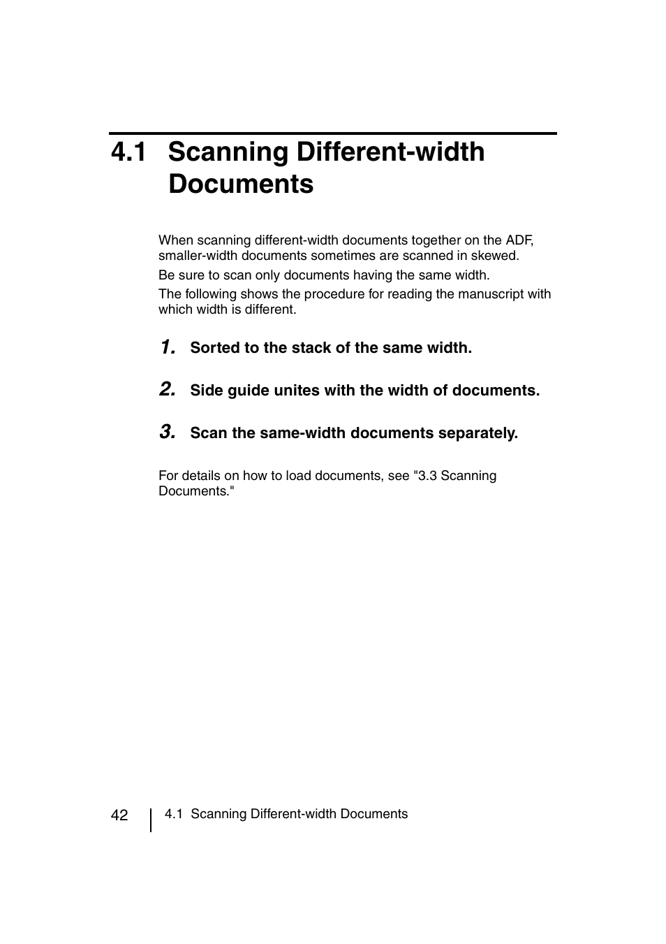 1 scanning different-width documents | FUJITSU fi-4120C User Manual | Page 69 / 180
