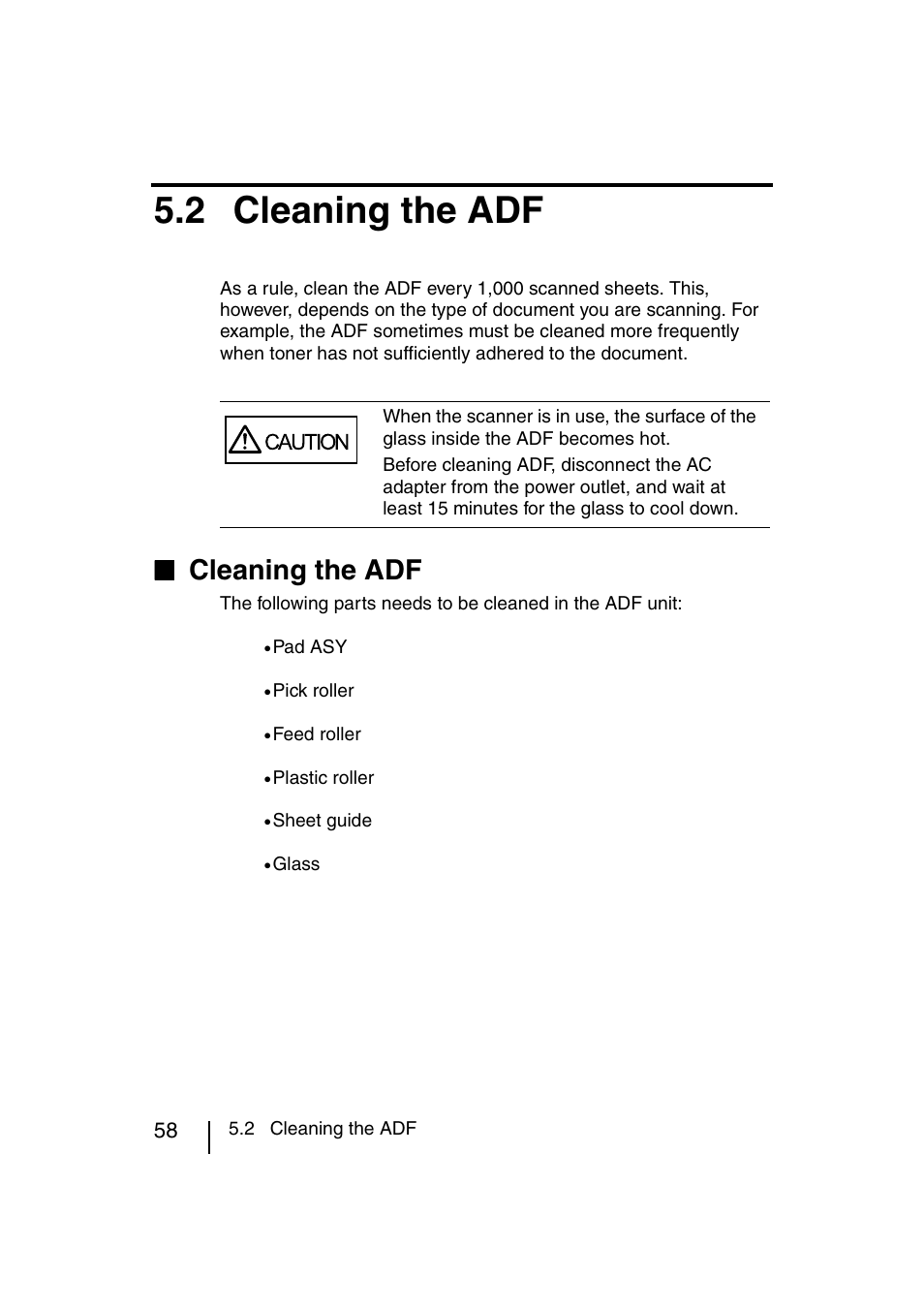 2 cleaning the adf, Cleaning the adf | FUJITSU fi-4120C User Manual | Page 85 / 180