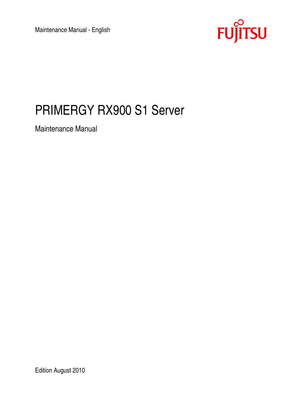 FUJITSU PRIMERGY RX900 S1 User Manual | 368 pages