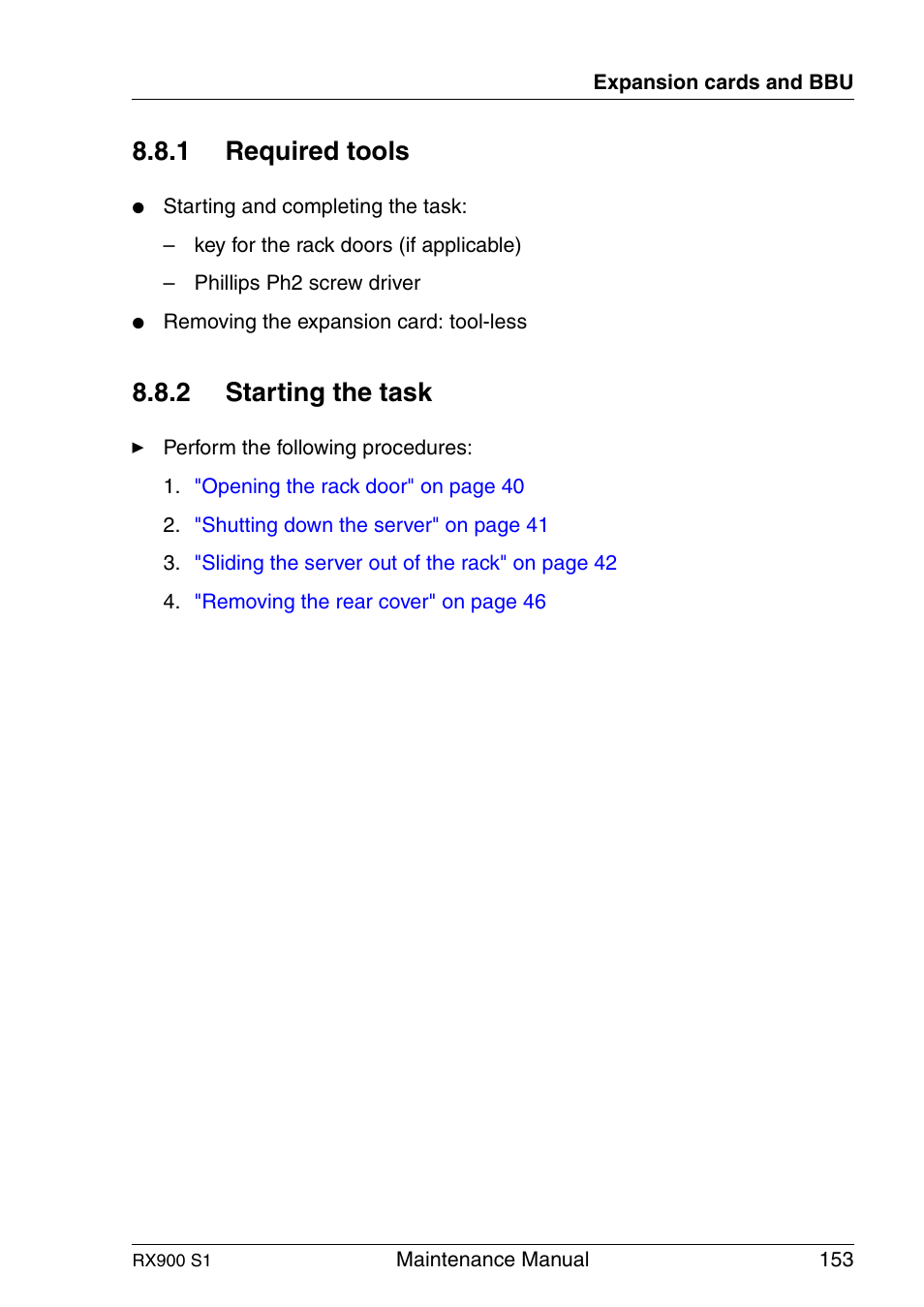 Required tools, Starting the task, 1 required tools | 2 starting the task | FUJITSU PRIMERGY RX900 S1 User Manual | Page 153 / 368