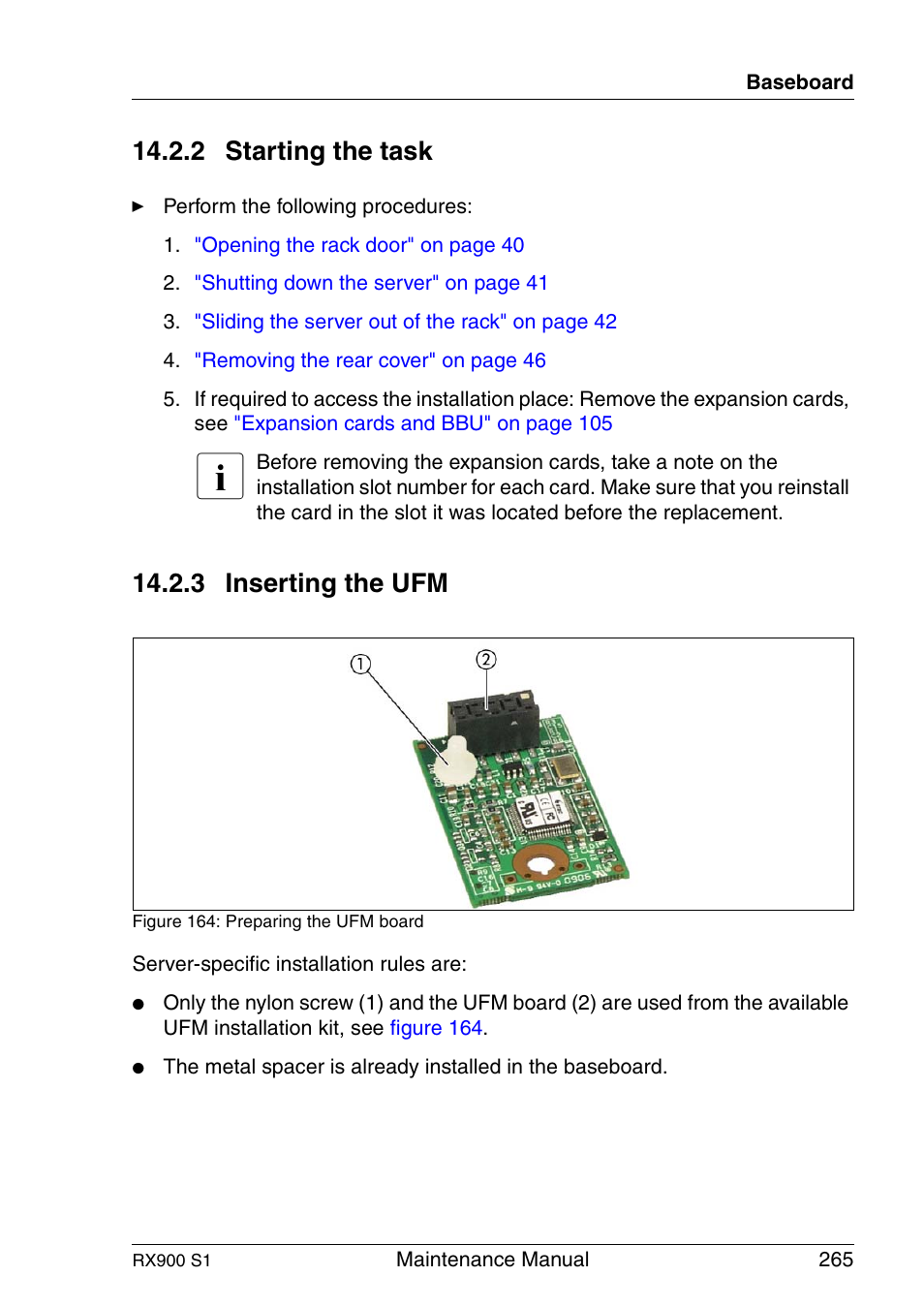 Starting the task, Inserting the ufm, 2 starting the task | 3 inserting the ufm | FUJITSU PRIMERGY RX900 S1 User Manual | Page 265 / 368