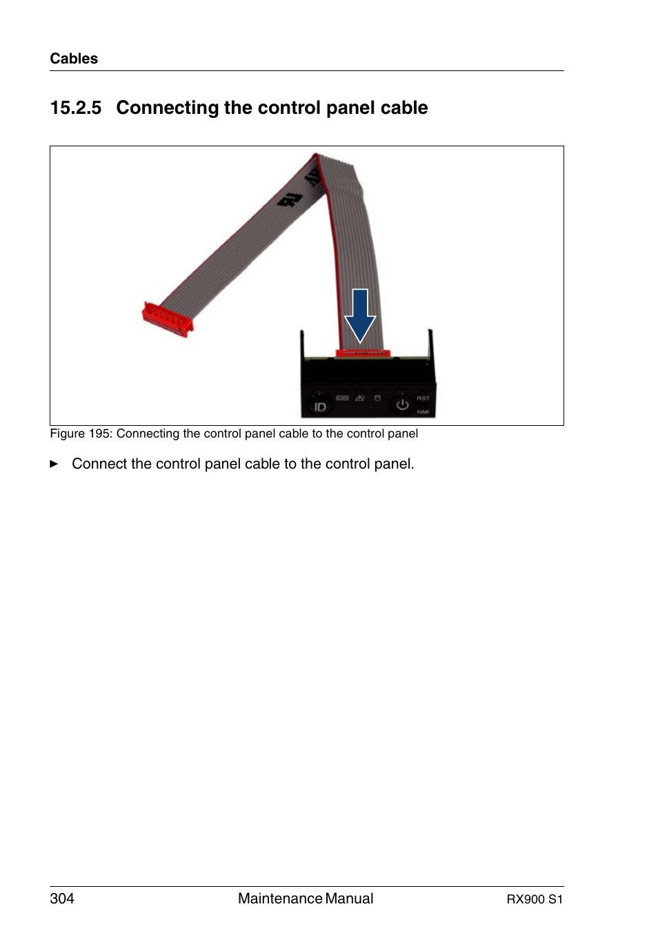 Connecting the control panel cable, 5 connecting the control panel cable | FUJITSU PRIMERGY RX900 S1 User Manual | Page 304 / 368