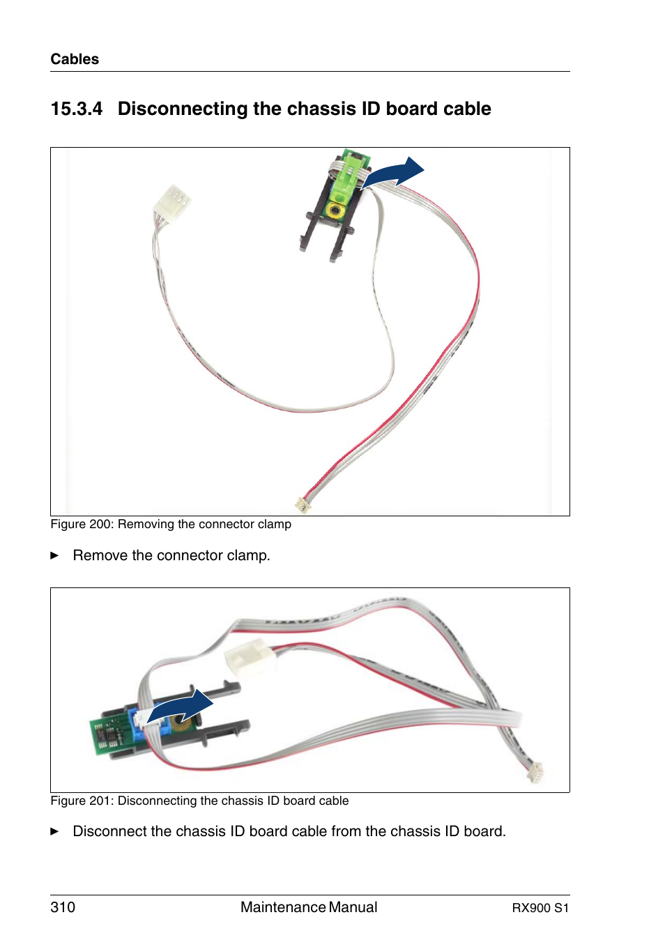 Disconnecting the chassis id board cable, 4 disconnecting the chassis id board cable | FUJITSU PRIMERGY RX900 S1 User Manual | Page 310 / 368