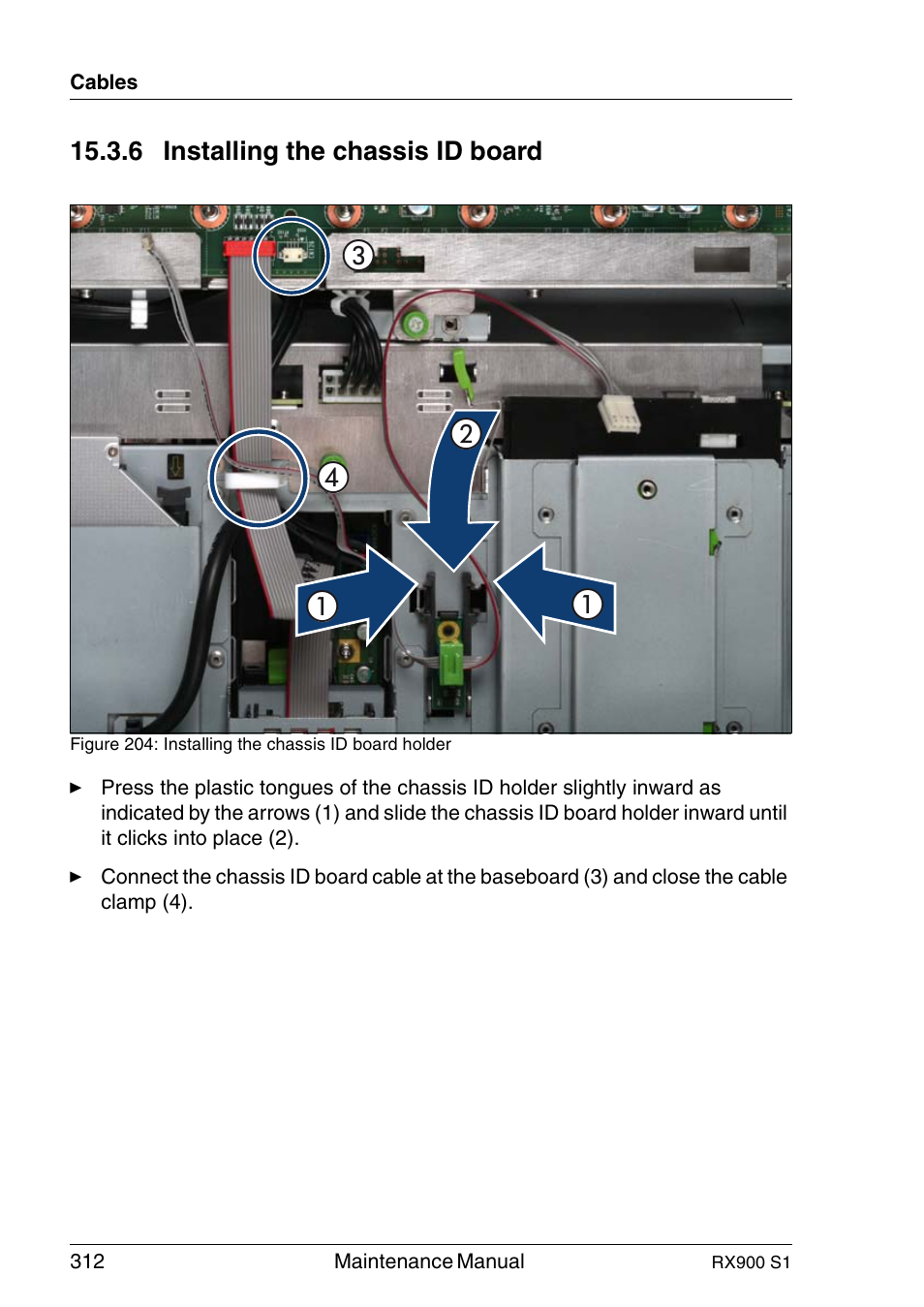 Installing the chassis id board | FUJITSU PRIMERGY RX900 S1 User Manual | Page 312 / 368