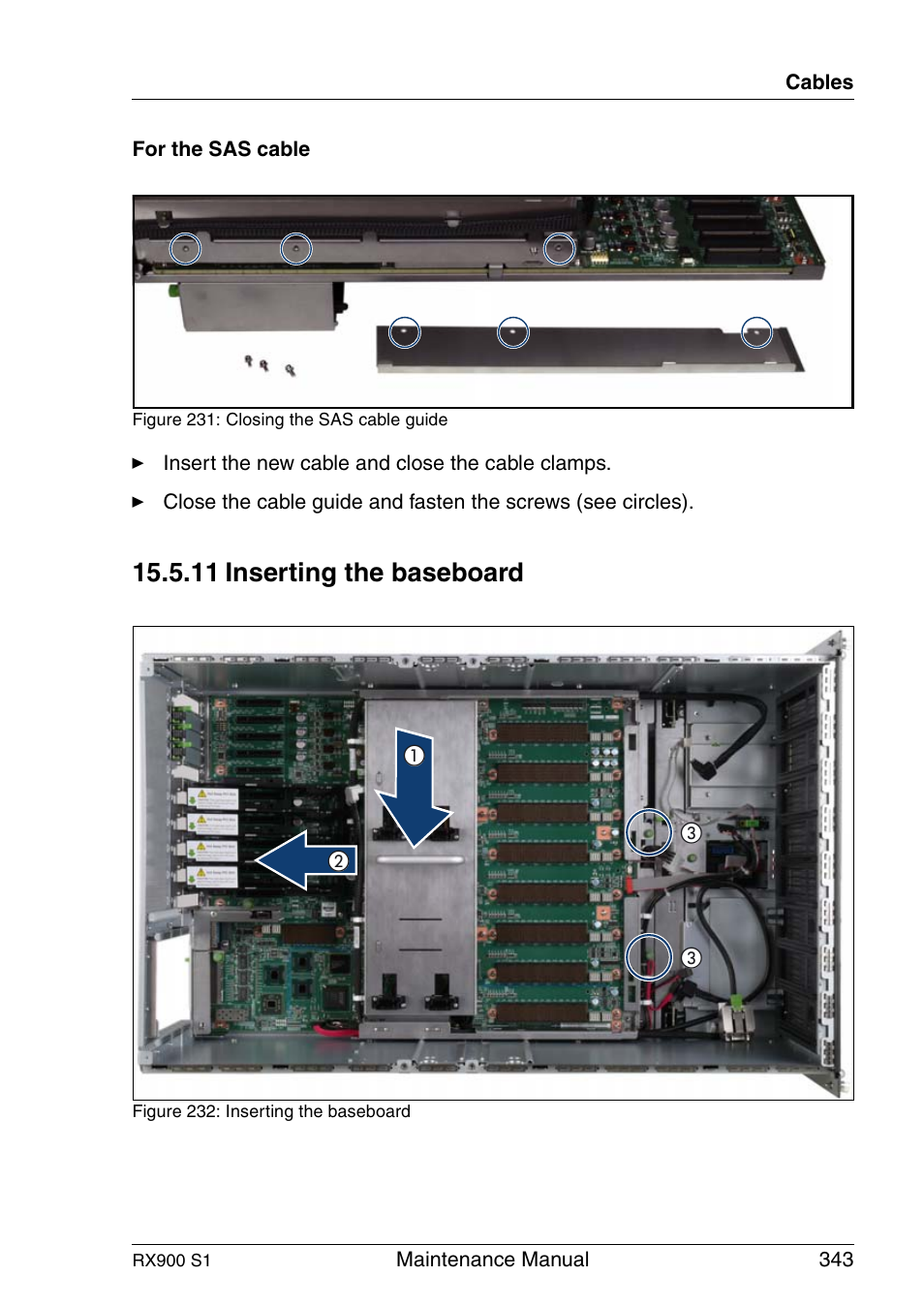 Inserting the baseboard, 11 inserting the baseboard | FUJITSU PRIMERGY RX900 S1 User Manual | Page 343 / 368